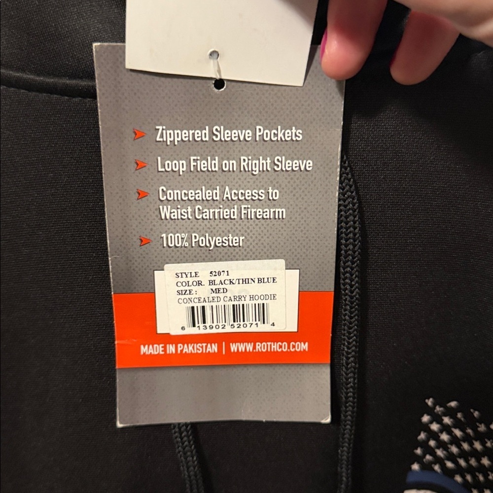 Concealed Carry Thin Blue Line Hoodie - Picture 7 of 8